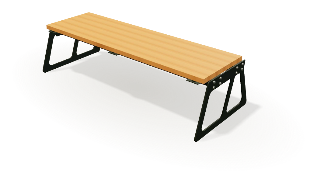 Solid banquette · Iroko and steel · Product design study